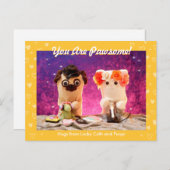 可愛パーソナライズされたい黄色のスタイリッシュハート写真 ポストカード (正面/裏面)