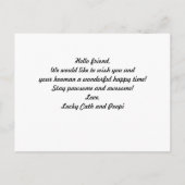 可愛パーソナライズされたい黒いハート写真モダン ポストカード (裏面)