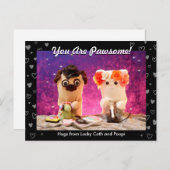 可愛パーソナライズされたい黒いハート写真モダン ポストカード (正面/裏面)