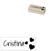 可愛パーソナライズされたい3ハートシンボル名前をカスタムする文字 ラバースタンプ (押印)