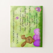 可愛パーソナライズされたい「イースターバニー」からキッズへ ジグソーパズル (縦)