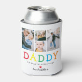 可愛パーソナライズされたい「パパ」フォトコラージュ記念 缶クーラー (缶正面)