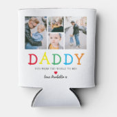 可愛パーソナライズされたい「パパ」フォトコラージュ記念 缶クーラー (正面)