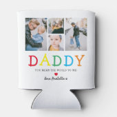 可愛パーソナライズされたい「パパ」フォトコラージュ記念 缶クーラー (裏面)