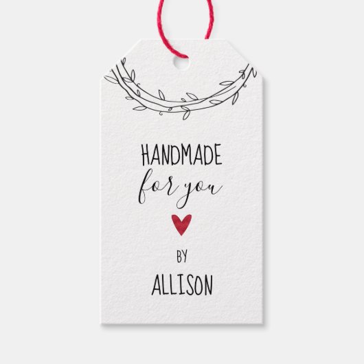 可愛パーソナライズされたい「手作りクラフト」 ギフトタグ (正面)