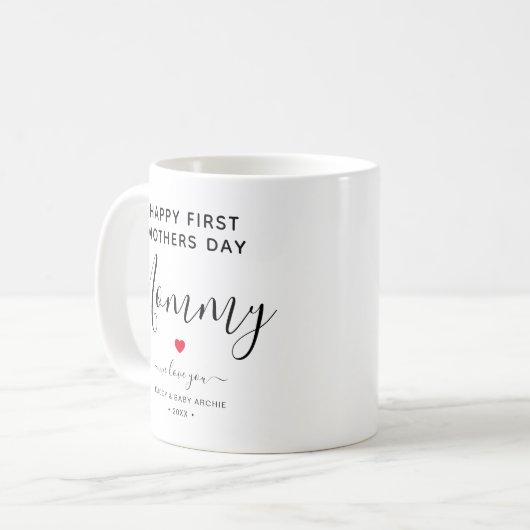 可愛パーソナライズされたい「母の日」パパ コーヒーマグカップ (正面左)