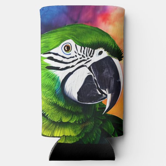 可愛パーソナライズされたいAIで生み出されたオウム スリム缶クーラー (裏面)