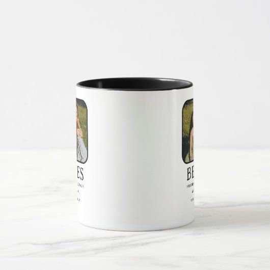 可愛パーソナライズされたいBESTIE写真&引用文 マグカップ (中央)