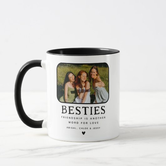 可愛パーソナライズされたいBESTIE写真&引用文 マグカップ (左)