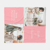 可愛パーソナライズされたいBFFフォトピンク最高の友 フリースブランケット (正面(横))