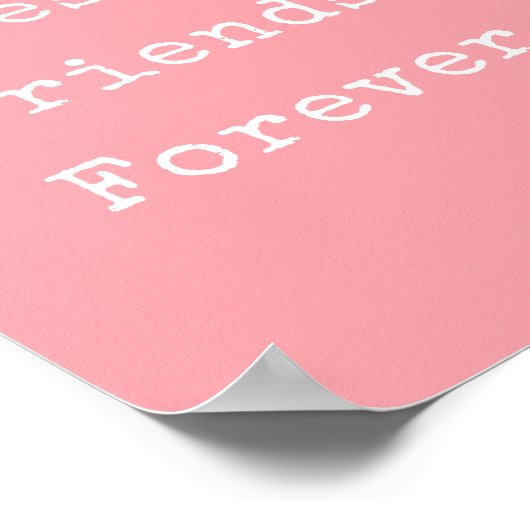 可愛パーソナライズされたいBFFフォトピンク最高の友 ポスター (角)