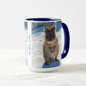 可愛パーソナライズされたくて幸せなビーチ マグカップ (正面右)