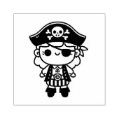 可愛パーソナライズされたらしい海賊少女 ラバースタンプ (インプリント)