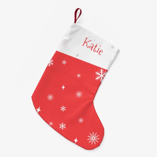 可愛パーソナライズされた スモールクリスマスストッキング (正面 (吊り時))