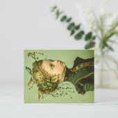 可愛ビクトリアンい女の子&つる植物&バードBD9 ポストカード (スタンド正面)