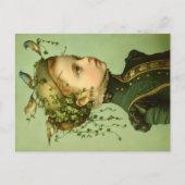 可愛ビクトリアンい女の子&つる植物&バードBD9 ポストカード (正面)