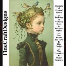 可愛ビクトリアンい女の子&つる植物&鳥BD9デコページ