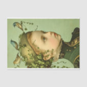 可愛ビクトリアンい女の子&つる植物&鳥BE1デコページ 薄葉紙 (正面)