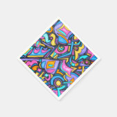 可愛ファンキーいはっきりしたカラフルお洒落おもしろい スタンダードカクテルナプキン (角)