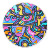 可愛ファンキーいはっきりしたカラフルお洒落おもしろい セラミックノブ (正面)