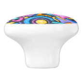 可愛ファンキーいはっきりしたカラフルお洒落おもしろい セラミックノブ (側面)