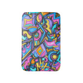 可愛ファンキーいはっきりしたカラフルお洒落おもしろい バスマット (正面縦)