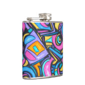 可愛ファンキーいはっきりしたカラフルお洒落おもしろい フラスク (右)