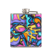 可愛ファンキーいはっきりしたカラフルお洒落おもしろい フラスク (裏面)