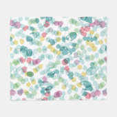 可愛ファンキーいカラフルハッピーサマー水玉模様 フリースブランケット (正面(横))