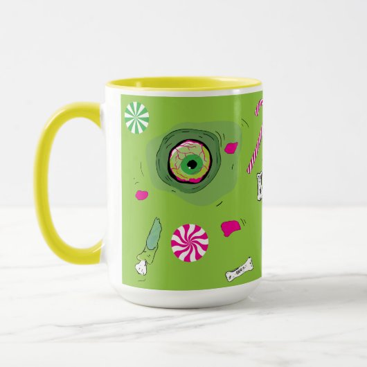 可愛ファンキーい暗黒の甘い死とキャンディ！ マグカップ (左)