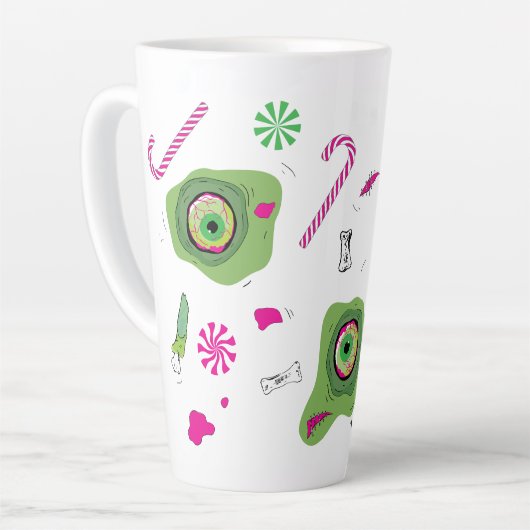 可愛ファンキーい甘い死とキャンディ！ カフェラテマグ (左アングル)