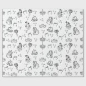 可愛ファンキーお洒落い手結婚引 ラッピングペーパー (フラット)