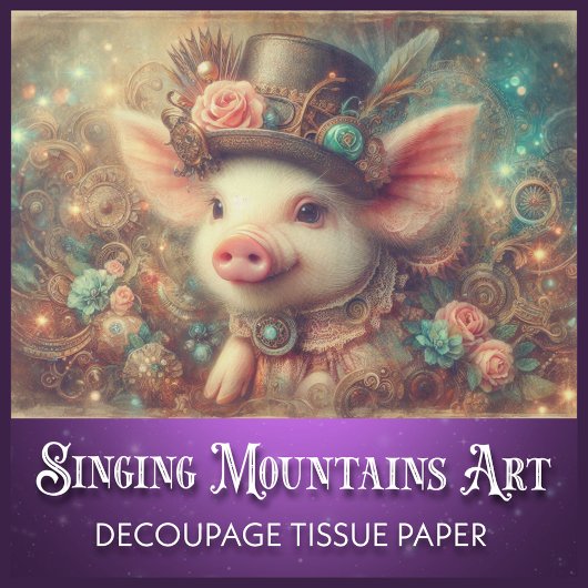 可愛ファンシーいビクトリアンステームパンク豚の切り離 薄葉紙