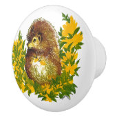 可愛ファンシーいヘッジホッグ水彩プリント セラミックノブ (右)