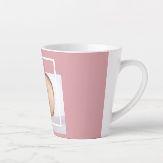 可愛ファンシーいベビー写真 |ピンクと白 |引用文 カフェラテマグ (右)