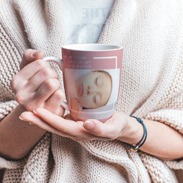 可愛ファンシーいベビー写真 |ピンクと白 |引用文 カフェラテマグ