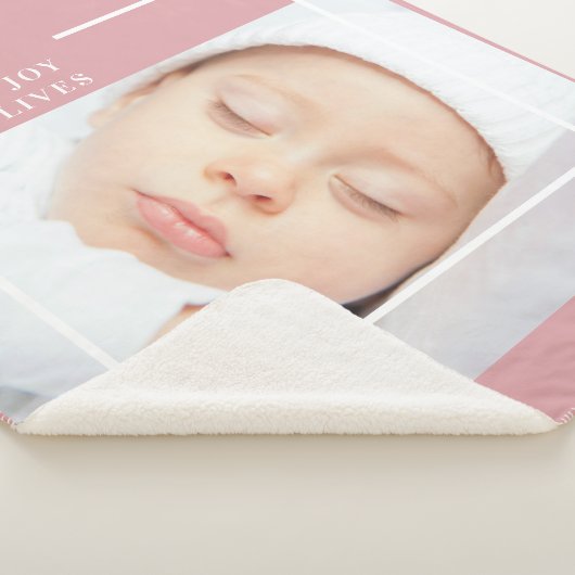 可愛ファンシーいベビー写真 |ピンクと白 |引用文 シェルパブランケット (3/4)