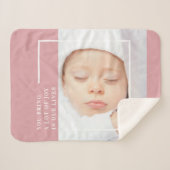 可愛ファンシーいベビー写真 |ピンクと白 |引用文 シェルパブランケット (正面(横))