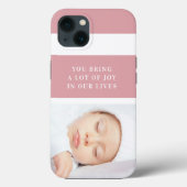 可愛ファンシーいベビー写真 |ピンクと白 |引用文 Case-Mate iPhoneケース (裏面)