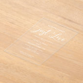 可愛ファンシーい書道を愛す結婚るもの アクリル招待状 (レイダウン)