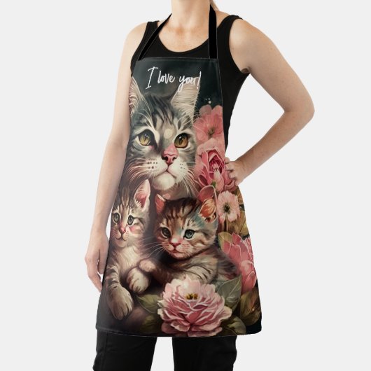 可愛フェミニンい猫好きの母の日のエプロン エプロン (インサイチュ)