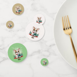 可愛フランスのいブおもしろいルドッグ大晦日パーティー コンフェッティ