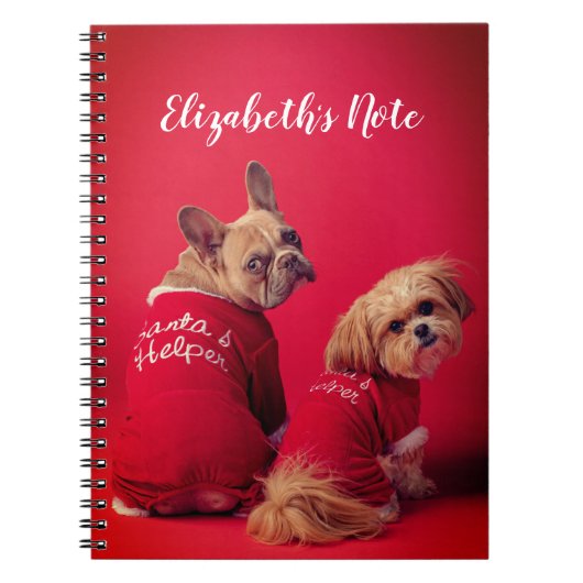 可愛フランスのいブルドッグとシーズー(犬)Tzuパーソナライズされた ノートブック (正面)