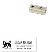 可愛フランスのいブルドッグの住所 ラバースタンプ (押印)