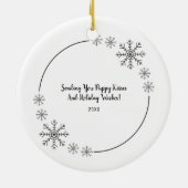 可愛フランスのいブルドッグ初めてのクリスマス セラミックオーナメント (裏面)