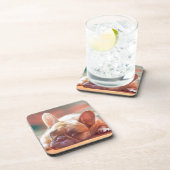 可愛フランスのいブルドッグ水の色アー絵画ト コースター (右側)