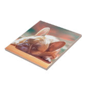 可愛フランスのいブルドッグ水の色アー絵画ト タイル (側面)