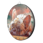 可愛フランスのいブルドッグ水の色アー絵画ト ダーツボード (正面右)