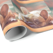 可愛フランスのいブルドッグ水の色アー絵画ト ラッピングペーパー (ロールコーナー)