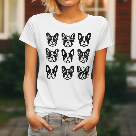 可愛フランスのいブルドッグ顔Tシャツ愛犬家 Tシャツ